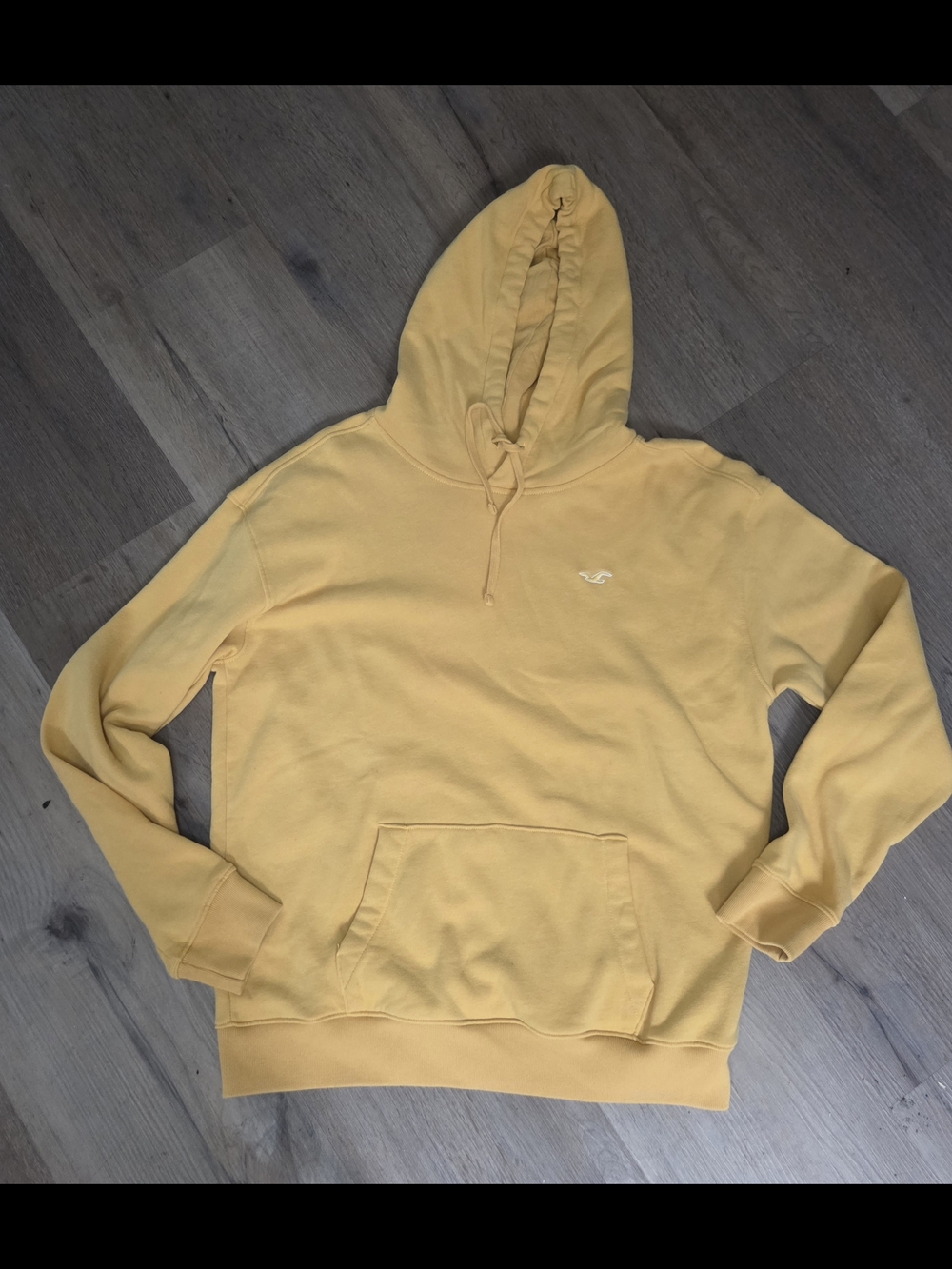 Hollister Soft Yellow Pullover Hoodie - Sz L Bin Y